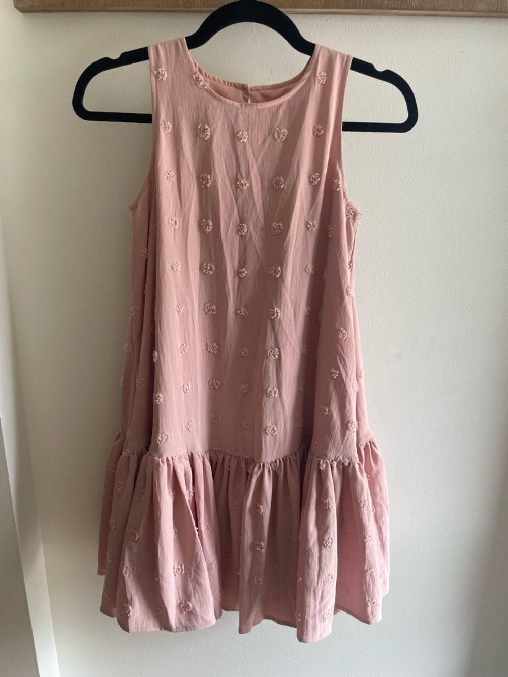 H&M Light Pink Sleeveless Tiered Embroidered Dress for Kids